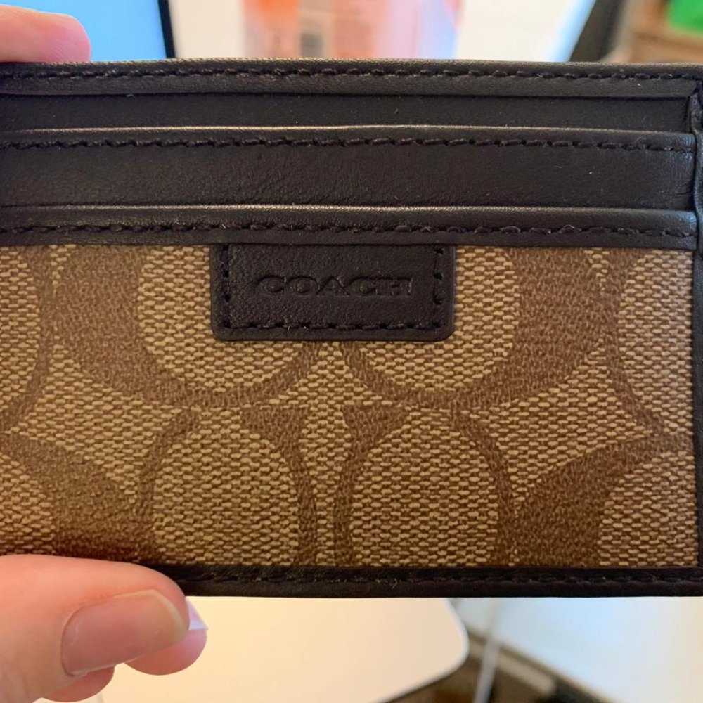 COACH Men's Leather Flat Card Case